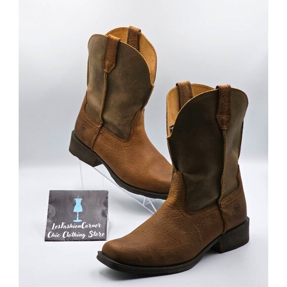 Ariat Women's Brown Leather Rambler Bomber Western Cowgirl Boots Size 8B 2819 - Picture 11 of 16